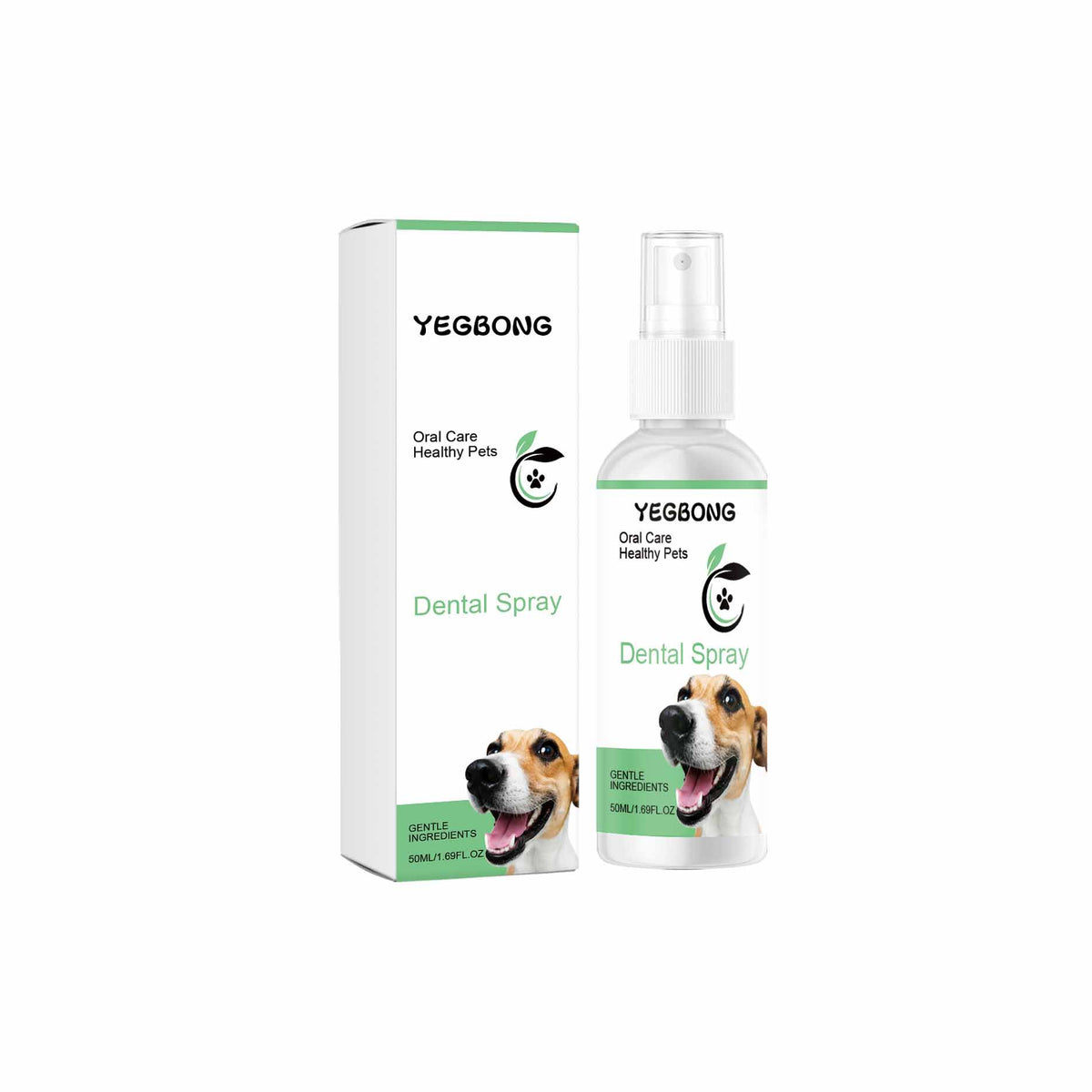 Gentle pet oral care spraygentle pet oral care spray bottle with packaging for pet dental health.